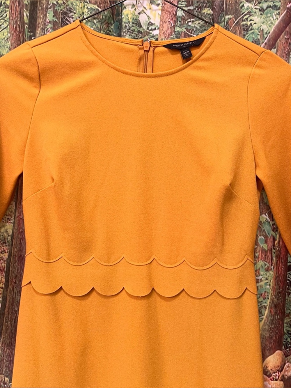 Banana Republic Mustard 3/4 Sleeve Dress Jackie O Style - Picture 3 of 11